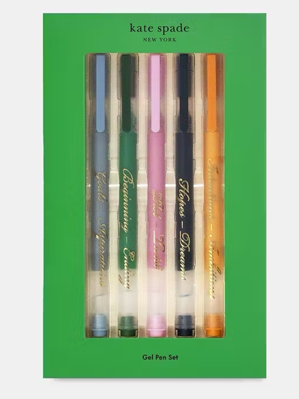Kate Spade Goals-aspirations Gel Pen Set of 5 NIB